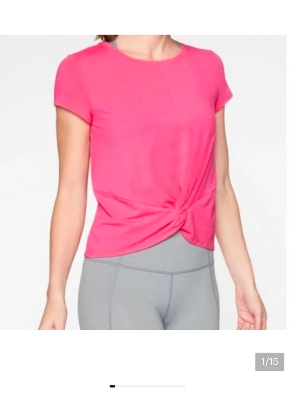 Athleta Essence Twist Knot Top - Bright Pink